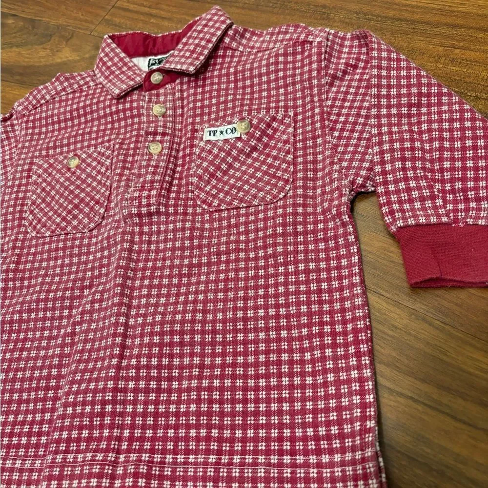 The Children’s Place Vintage Red Plaid Long Sleeve Heavy Shirt